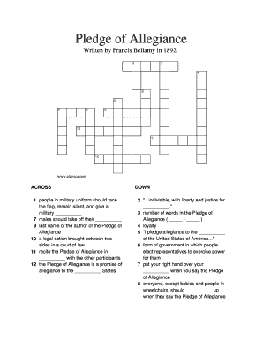 Change of Allegiance Crossword  Form