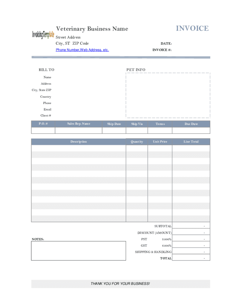 Vet Invoice  Form