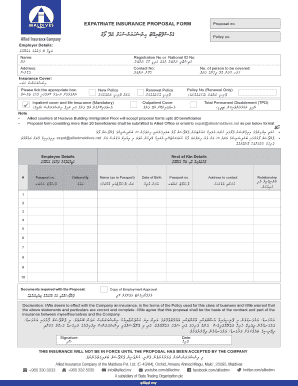 Allied Expatriate Insurance Form