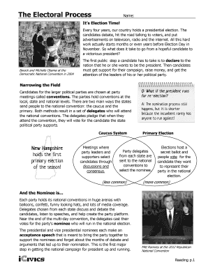 Icivics the Electoral Process Answer Key  Form