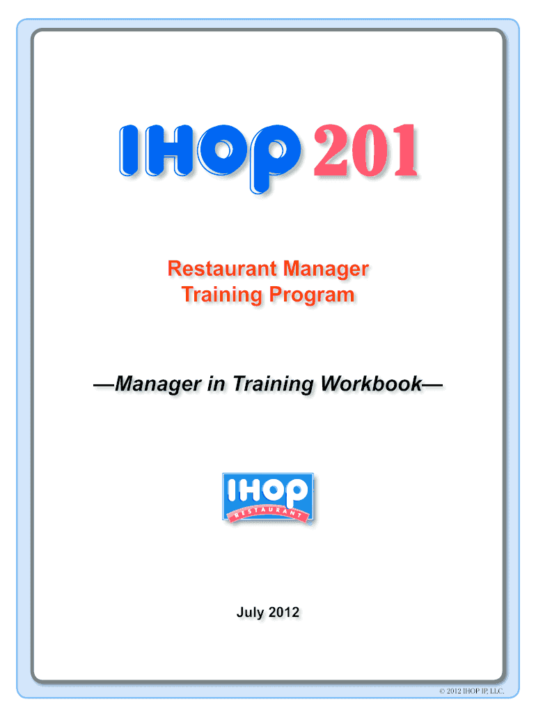 Restaurant Manager Training Program  Form