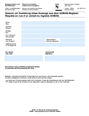 Admas Auszug Bern  Form