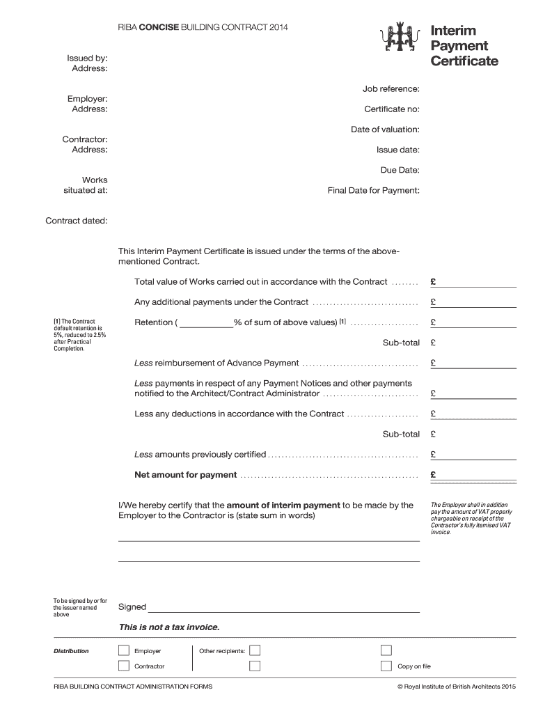 Interim Certificate Template  Form