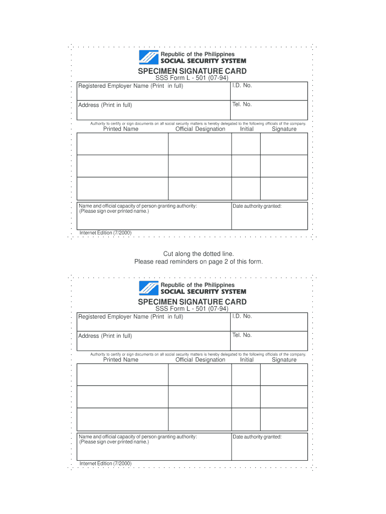 SSS Form L 501