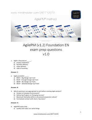 AgilePM V1 2 Foundation Exam Prep Questions EN PDF  Form