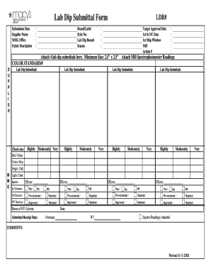 Lab Dip Submission Form