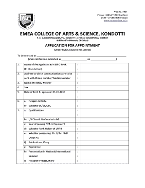 Emea College Management Quota Form