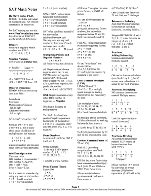 Sat Math Notes PDF  Form