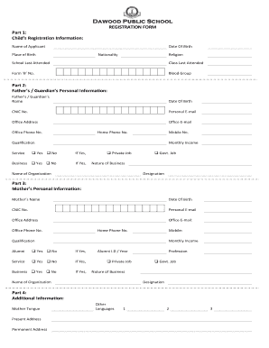Dawood Public School Admission 23  Form