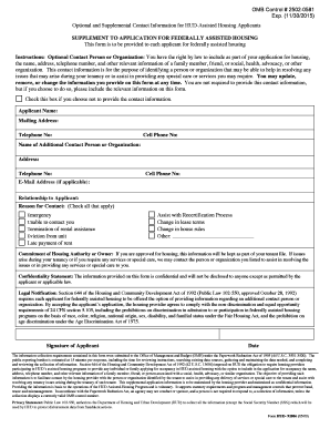 Hud Application  Form