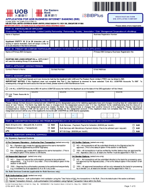  REGISTRATION FORM BIB AFFILIATED COMPANY APPLICATION for UOB BUSINESS INTERNET BANKING BIB PLEASE SEND the COMPLETED FORM to BIB 2015