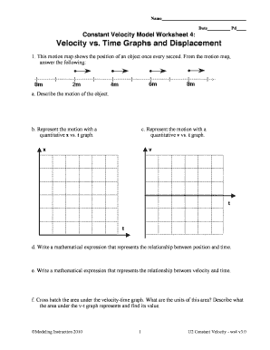 Constant Velocity Model Worksheet 4 Answers  Form