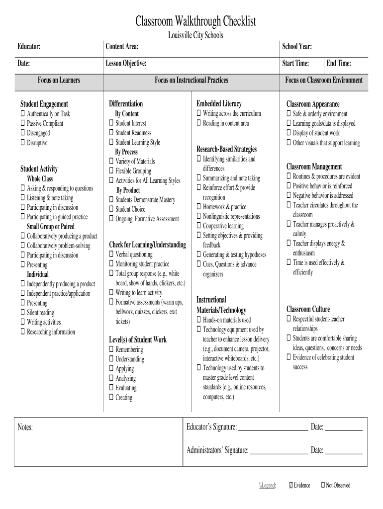 Walkthrough Form Fall2014