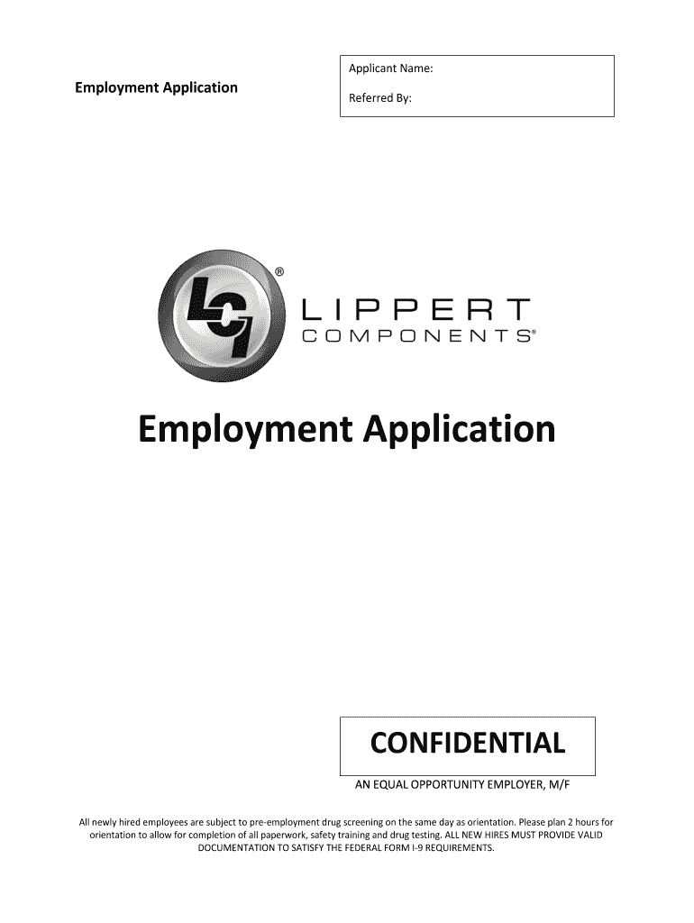 Job Application Lippert  Form