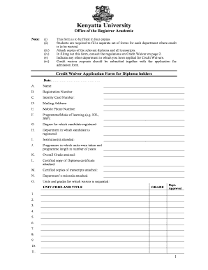Unit Waiver Meaning  Form