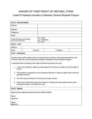 First Right of Refusal Form