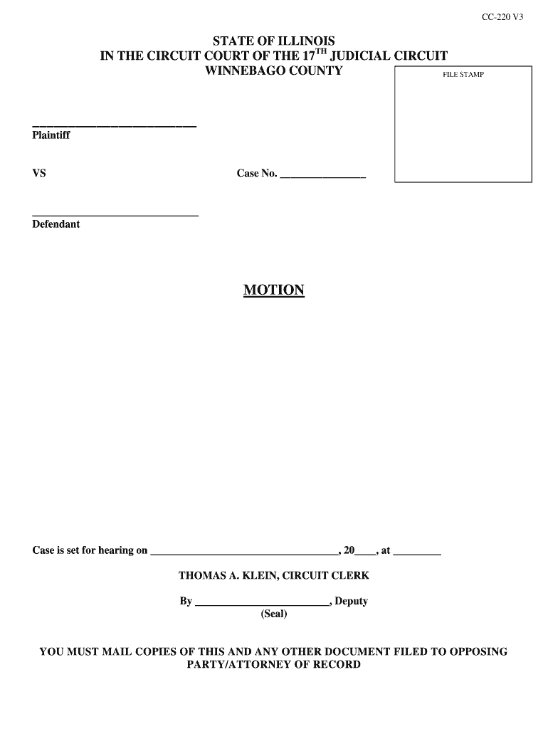 Winnebago County Clerk  Form