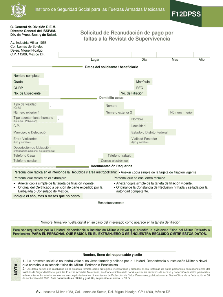  Solicitud De Reanudacin De Pago Por Faltas a La Revista 2014