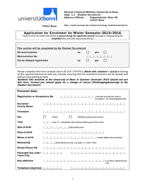 Rhenish FriedrichWilhelmUniversity of Bonn Dept  Form