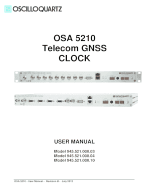 OSA 5210 Telecom GNSS CLOCK Unitestcom  Form