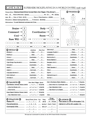 Expanse Rpg Character Generator  Form
