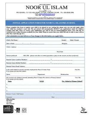 Noor Ul Islam Pre School  Form