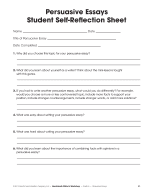 Student Reflection Sheet  Form