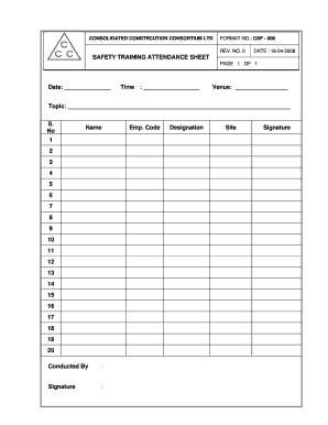 Safety Training Format