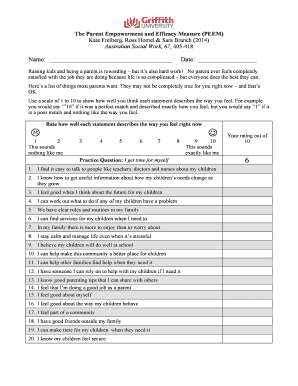 Parent Empowerment and Efficacy Measure  Form