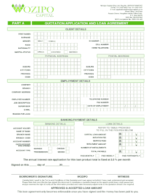 Wozipo Micro Loan Email Form