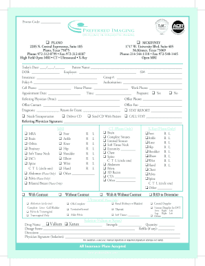 Plano McKinney V3 Preferred Imaging  Form