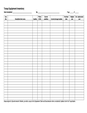 Bsa Uniform Inspection Sheet