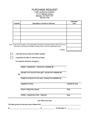 Church Purchase Order Form
