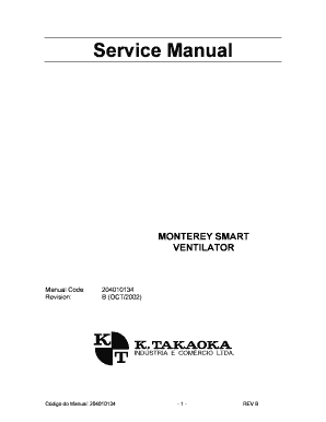 Service Manual MONTEREY SMART VENTILATOR Medteh  Form