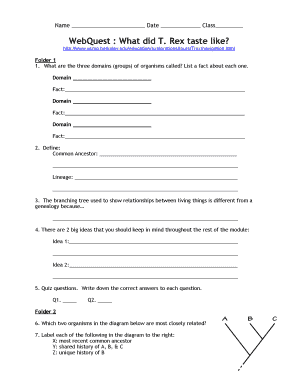 Cladogram Webquest  Form