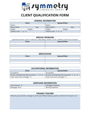 Client Qualification Form