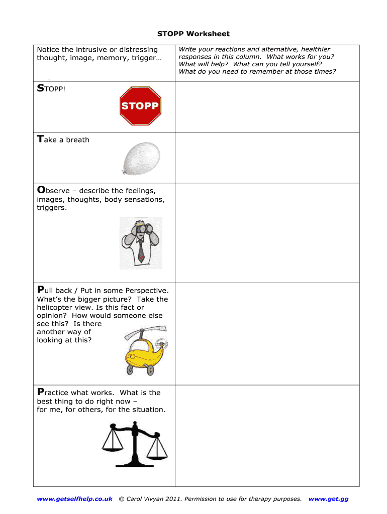 Stopp Worksheet  Form