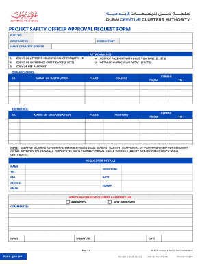 How to Get Dda Approval for Safety Officer  Form