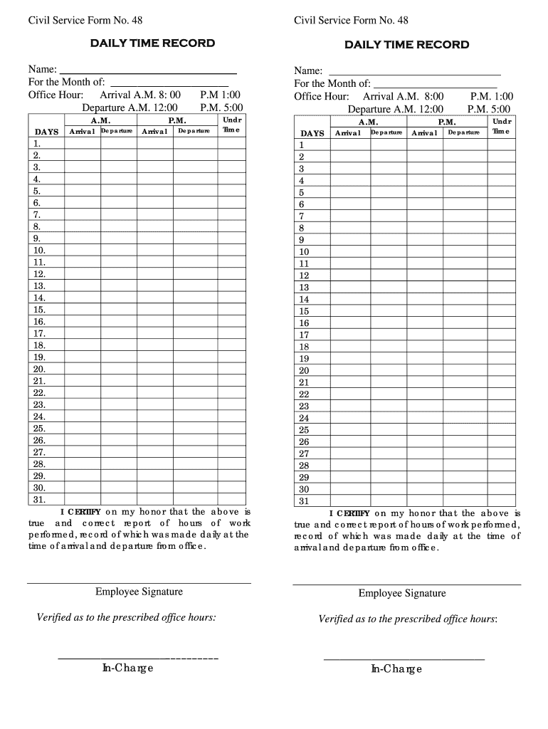 Dtr Form Excel Download