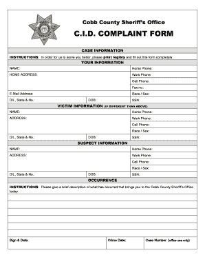 Cid Complaint  Form