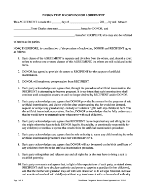 Known Donor Agreement Template  Form