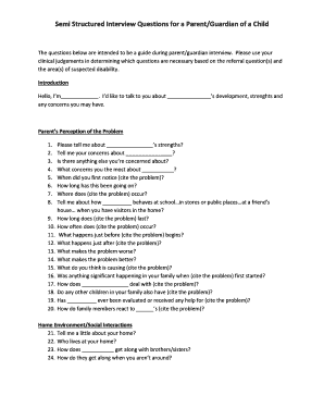 Structured Clinical Interview Template  Form