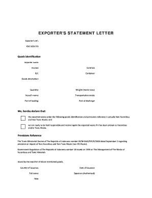 Company Statement Letter  Form