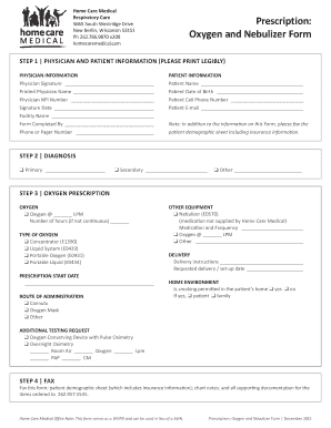 Oxygen Prescription Form