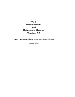 VCE BUser39s Guideb and Reference BManualb Version 60 Ftp Tzv Fal  Form