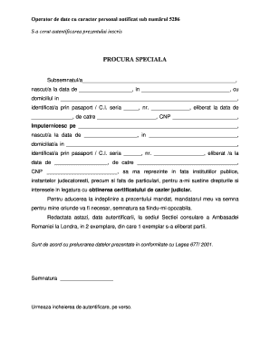 Imputernicire Pentru Certificat De Nastere  Form