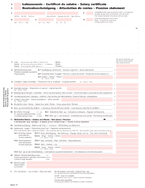 A Lohnausweis Certificat De Salaire Salary Certificate Estv Admin  Form