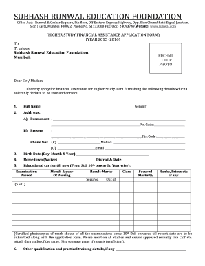 Runwal Foundation  Form