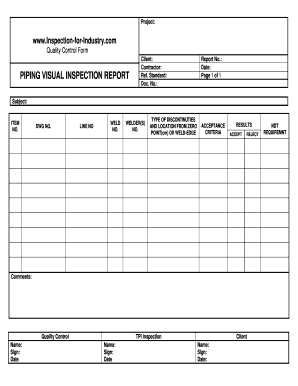 Line Pipe Inspection Form