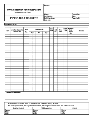 Ndt Request Form